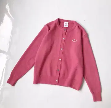 상품 단톤 살몬 핑크 가디건 니트 M36 모헤어 조