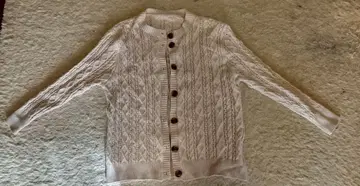 베이지 케이블 니트 가디건
