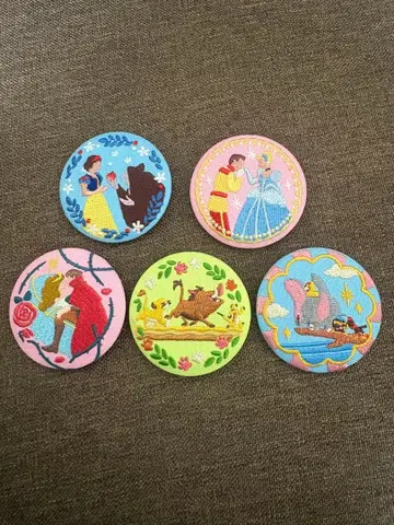 디즈니 캐릭터 자수 캔뱃지 3종 세트