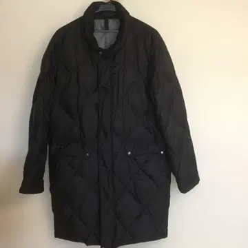 VUMPS 블랙 다운 롱 코트