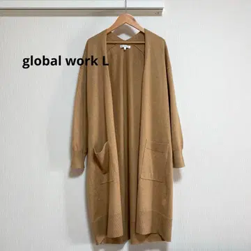 글로벌 워크 코튼 캐시미어 롱 가디건 베이지 L 니트
