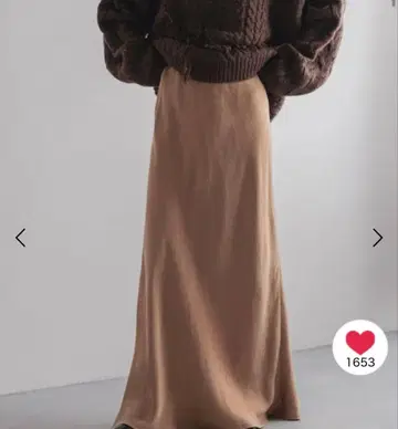 로리즈팜 피브릴 새틴 스커트 브라운 S 사이즈