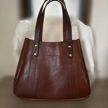 브라운 가죽 토트백