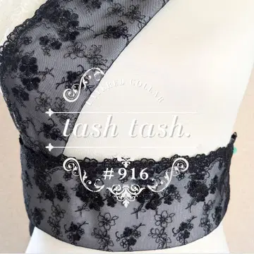 #916 오비 장식 천 세트 겹카라 이타카라 은사 블랙 스캘럽 플라워