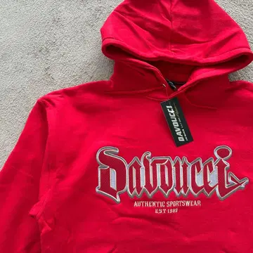 레어 DAVOUCCI 빅 로고 자수 HIPHOP 택 포함 후드티 XL