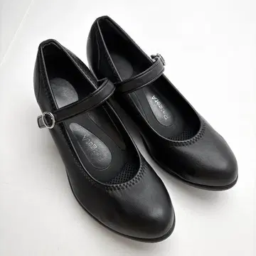 리게타 스트랩 펌프스 웨지솔 컴포트 블랙