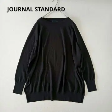 JOURNAL STANDARD 울 혼방 얇은 소재 루즈핏 니트 슬릿 블랙
