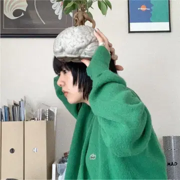 LACOSTE 라코스테 USA제 아크릴 가디건 그린