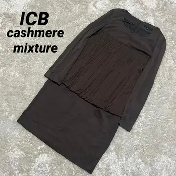 캐시미어 혼방 ICB 원피스 카키