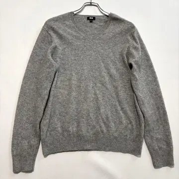 새상품급 유니클로 캐시미어 100% 스웨터 L 사이즈 그레이