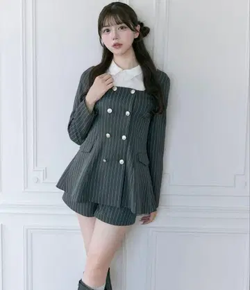 [ Belle Charme/셋업 가능 ] 클래시컬 프릴 칼라 자켓