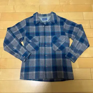 PENDLTON XL 울 플란넬 셔츠 블루 계열 체크