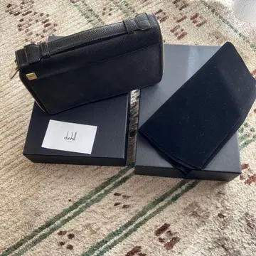 dunhill 블랙 가죽 장지갑