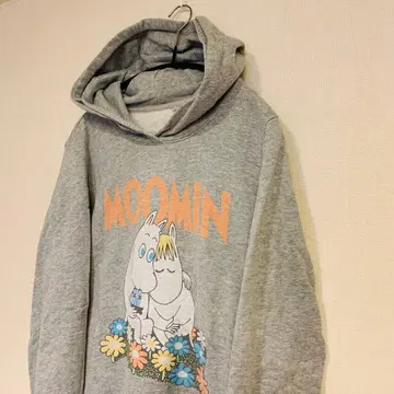 무민 프린트 후드티 맨투맨 풀오버 그레이 L 사이즈