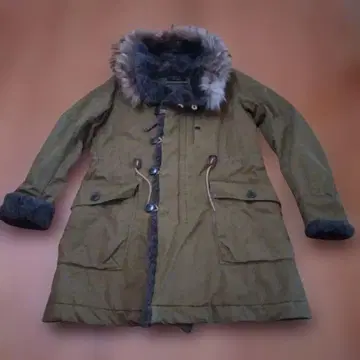 Johnbull 퍼 코트 카키