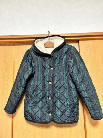 다크 그린 퀼팅 자켓 M