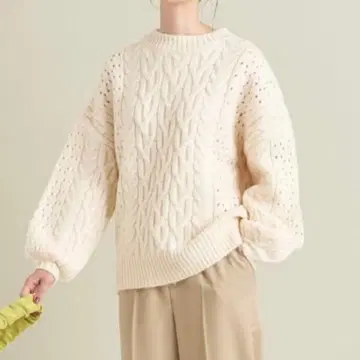 BEAUTY&YOUTH 시스루 편직 케이블 니트 풀오버
