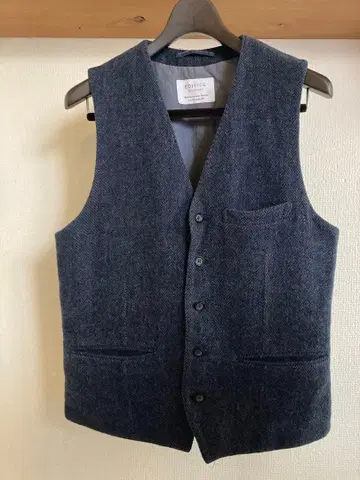 네이비 울 혼방 수트 베스트