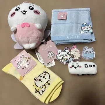치이카와 봉제 인형 마스코트 키링 손수건 양말 세트