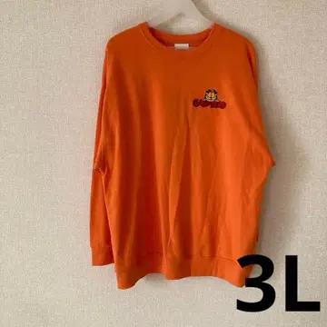 가필드 트레이닝복 사가 자수 긴팔 오렌지 빅 사이즈 3L