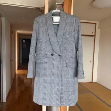 Grace Class 체크 무늬 더블 브레스트 코트