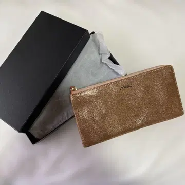 미사용 새상품 Annex 핑크 골드 장지갑 라메 믹스 카드 홀더 소가죽