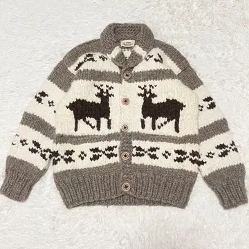 C.WEST 캐나다제 버진 울 100% 카우친 사슴 패턴