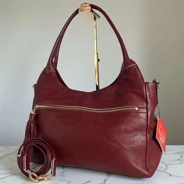 미사용급 팔치 2way A4 가능 토트백 올 가죽 주름 가죽 사선