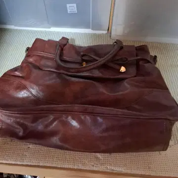 브라운 가죽 토트백