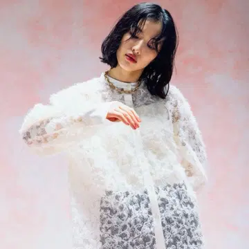 LEPSIM 노카라 자수 레이스 셔츠