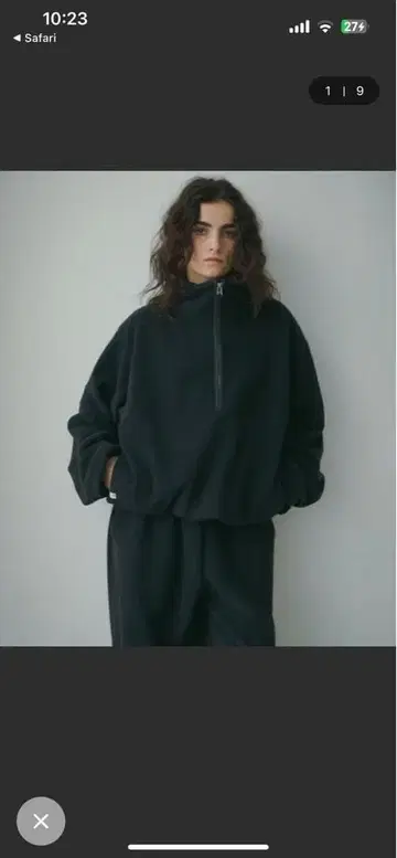 ETRE 에코 플리스 하프 지퍼 트레이닝복 네이비 etretokyo