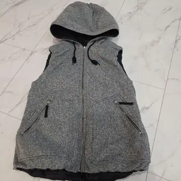 PLST 후드 부착 다운 베스트 사이즈 0 그레이 새상품급