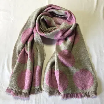 마타노 아츠코 대형 스톨 숄 머플러 (큰 도트 핑크 계열