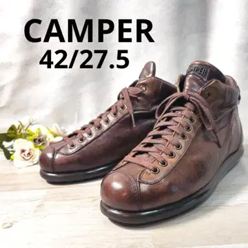 캠퍼 페로타스 아리엘 하이컷 42 브라운 가죽 스니커즈