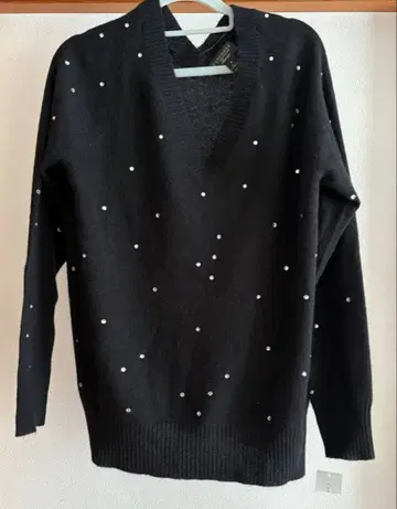 차터 클럽 100% 캐시미어 V넥 스웨터 M 블랙