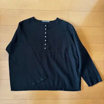 [ 새상품급 ] 선밸리 린넨 풀오버 블랙 린넨 100% 제품 염색