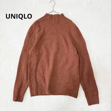 유니클로 U 3D 프리미엄 라무 모크넥 스웨터 남성용 M 브라운 새상품급