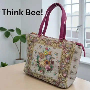 Think Bee! 싱크비 토트백 고블랑 직조 꽃무늬 비즈