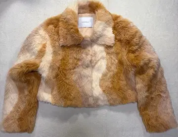 SANSeLF 퍼 자켓 짧은 기장 베이지 브라운 보아