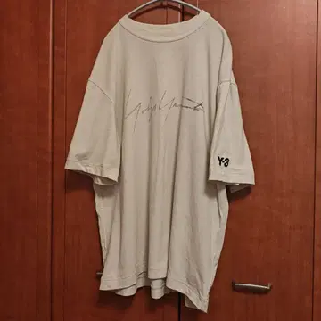 Y-3 아이보리 T셔츠 코튼 100%