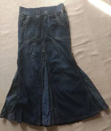 goa goa 데님풍 지퍼 롱 스커트