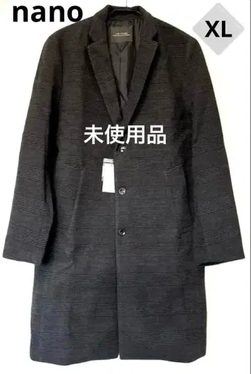 [새상품] nano universe 체스터 코트 그레이 체크 무늬 XL