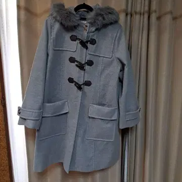 그레이 더플 코트 퍼 포함