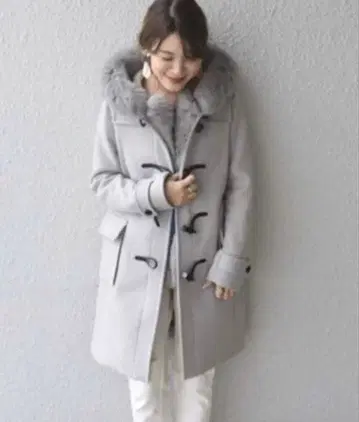 쉽스 멜톤 퍼 더플 코트 그레이 쉽스