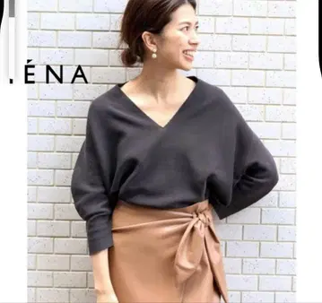 IENA 코튼 스트레치 코쿤 V넥 소매 풀오버 그레이