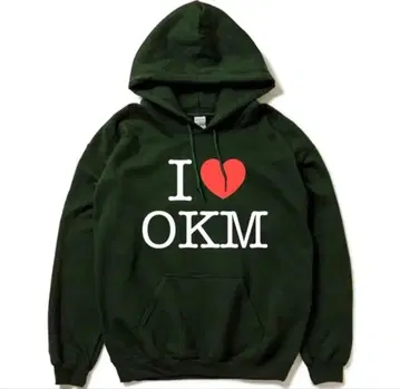 I OKM 다크 그린 후드티