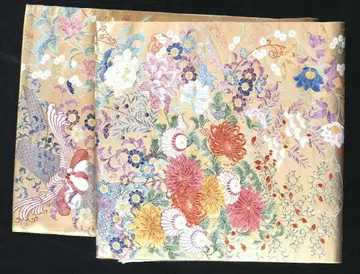 순수 실크 럭셔리 본 금박 후쿠로 오비 백화난만