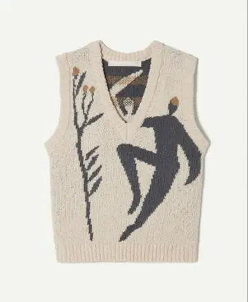 LEINWANDE / 라인밴드 / 자카드 니트 베스트 / 아이보리 /