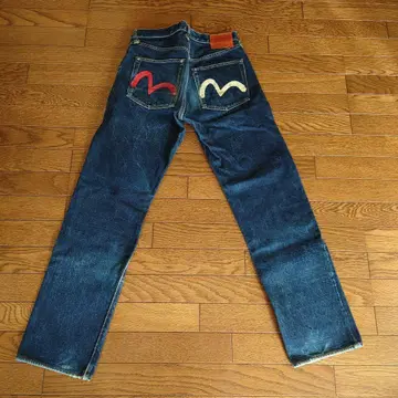 EVISU 데님 팬츠 33 X 35 화이트 홍카모메