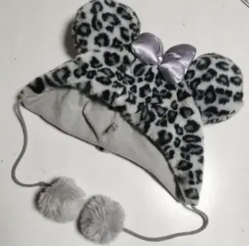 디즈니 팬캡 레오파드 무늬 귀도리 모자